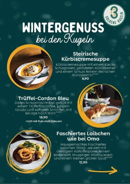 Bild Winterkarte 3 goldene Kugeln